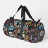 Gedämpfte erdige Folk-Art-Patchworkdecke Duffle Bag (Rechte Ecke)