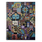 Gedämpfte erdige Folk-Art-Patchworkdecke Notizblock (Vorderseite)