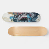 Gedämpfte Farbspritzer-Hai-Abstraktkunst Skateboard (Horizontal)