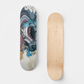 Gedämpfte Farbspritzer-Hai-Abstraktkunst Skateboard (Vorderseite)