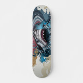Gedämpfte Farbspritzer-Hai-Abstraktkunst Skateboard (Vorne)
