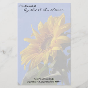 Gedämpfte gelbe Sonnenblume-personalisiertes Briefpapier