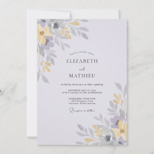 Gedämpfte goldene Hochzeit mit Blättern Einladung