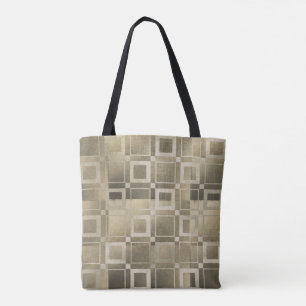 Gedämpfte goldene Quadrate Moderne geometrische Gl Tasche