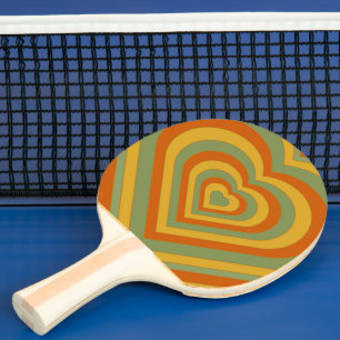 Gedämpfte Groovy Retro-Siebziger Tischtennis Schläger