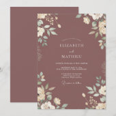 Gedämpfte Maive Hochzeit Einladung (Vorne/Hinten)