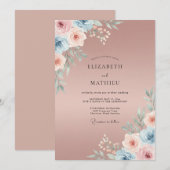 Gedämpfte Malvenfarbene Hochzeit Einladung (Vorne/Hinten)
