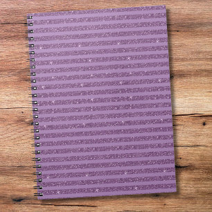 Gedämpfte Maulbeer-Glitter-Optik horizontale Strei Notizblock