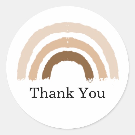 gedämpfte Regenbogenbaby-Dusche Danke Runder Aufkleber (Vorderseite)