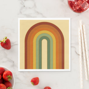 Gedämpfte Retro-Groovy-geschichtete Regenbogen-Lun Serviette