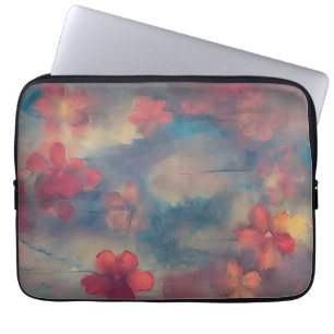 Gedämpfte rosa Blumen  Laptopschutzhülle