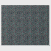 Gedämpfte rote Beere und grünes Blatt Geschenkpapier (Flach)