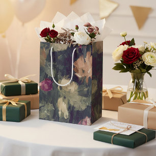 Gedämpfte Töne Vintage-Blumen Mittlere Geschenktüte