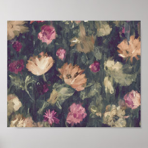 Gedämpfte Töne vintage floral Poster