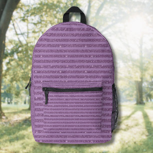 Gedämpfter Maulbeer-Glitter-Stil horizontale Strei Bedruckter Rucksack