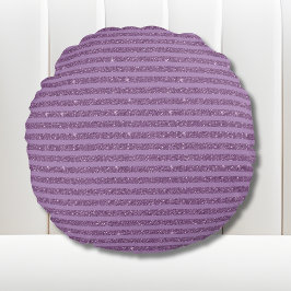Gedämpfter Maulbeer-Glitter-Stil horizontale Strei Rundes Kissen