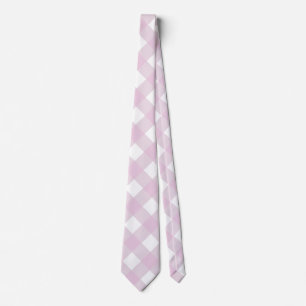 gedämpfter pastellrosa weiß kariert Gingham-Druck Krawatte