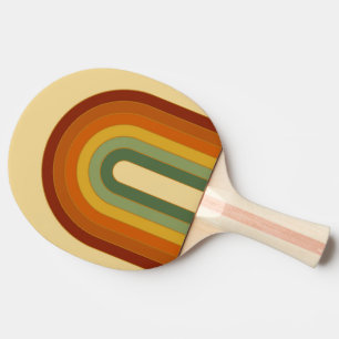 Gedämpfter Retro-Regenbogen-Siebziger-Jahre-Sommer Tischtennis Schläger