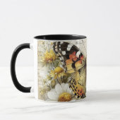 gedämpfter Schmetterling mit Blumen Tasse (Links)
