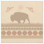 Gedämpfter Stammes- Bison Stoff (Nahaufnahme)