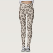 Gedämpfter Taupe-Leopardenprint Leggings (Vorderseite)