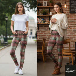 Gedämpfter vertikaler Schatten-Karo-Tartan-Blur Leggings
