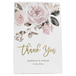 Gedämpfter Watercolor und Gold erröten rosa Mittlere Geschenktüte