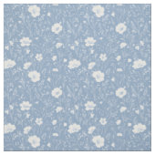 Gedämpftes Blau-Weiß-Wildblumenmuster Stoff (Muster)