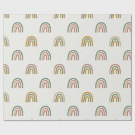 Gedämpftes Boho-Regenbogen-Scandi-Muster  Geschenkpapier