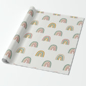 Gedämpftes Boho-Regenbogen-Scandi-Muster  Geschenkpapier (Ungerollt)
