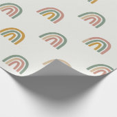 Gedämpftes Boho-Regenbogen-Scandi-Muster  Geschenkpapier (Ecke)