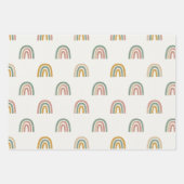 Gedämpftes Boho-Regenbogen-Scandi-Muster Geschenkpapier Set (Vorderseite 3)