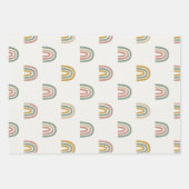 Gedämpftes Boho-Regenbogen-Scandi-Muster Geschenkpapier Set (Vorderseite 2)