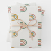 Gedämpftes Boho-Regenbogen-Scandi-Muster Geschenkpapier Set (Beispiel)