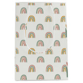 Gedämpftes Boho-Regenbogen-Skandi-Muster  Mittlere Geschenktüte (Vorderseite)