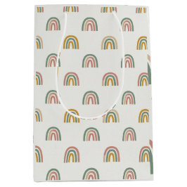 Gedämpftes Boho-Regenbogen-Skandi-Muster  Mittlere Geschenktüte