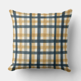 Gedämpftes cremig-weißes Wasserfarben-Pinselkaromu Kissen