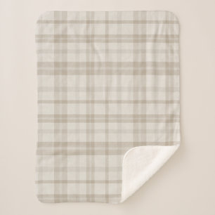 Gedämpftes Farmhouse-Taupe-Karo Sherpadecke