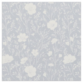 Gedämpftes Grau-Weiß-Wildblumenmuster Stoff