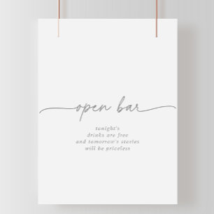 Gedämpftes graues einfaches minimalistisches Hochz Poster