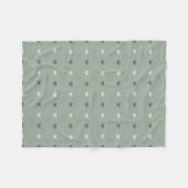 Gedämpftes grünes Herzraster nahtloses Muster Fleecedecke (Vorderseite (Horizontal))