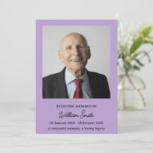 Gedämpftes Lavendel-Tribut-Bestattungsprogramm Programm (Stehend Vorderseite)