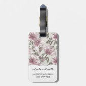 Gedämpftes rosa Hibiskus-Blumen-Muster Gepäckanhänger (Rückseite vertikal)