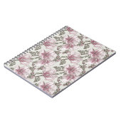 Gedämpftes rosa Hibiskus-Blumen-Muster Notizblock (Linke Seite)