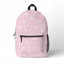 Gedämpftes Rosa und Weißes Wildblumenmuster