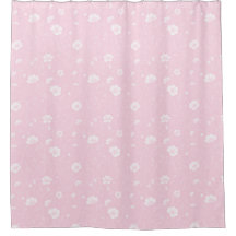Gedämpftes Rosa und Weißes Wildblumenmuster