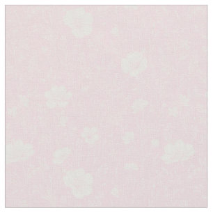 Gedämpftes Rosa und Weißes Wildblumenmuster Stoff