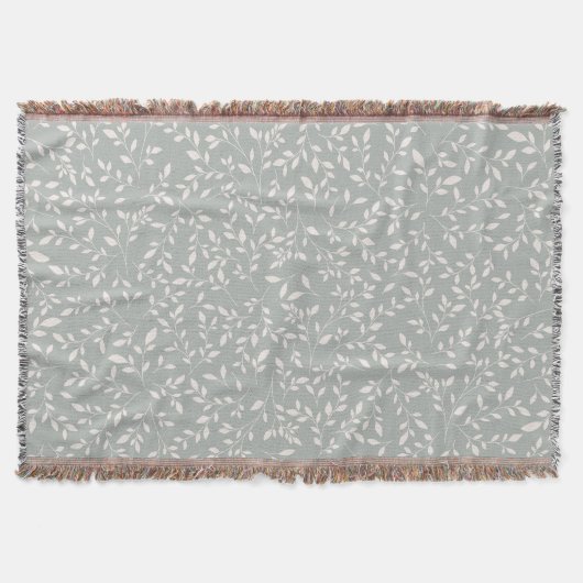 Gedämpftes Salbeigrün und cremefarbene botanische Decke (Vorderseite)