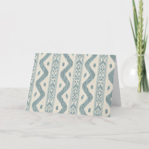 Gedämpftes Teal-Ikat auf Creme, leer innen Karte