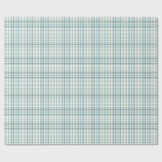 Gedämpftes Teal-Mikro-Karo-Muster Geschenkpapier (Flach)